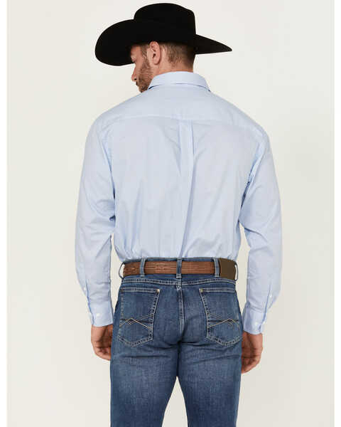 Image #4 - George Strait by Wrangler Men's Diamond Geo Print Long Sleeve Button-Down Stretch Western Shirt , Blue, hi-res