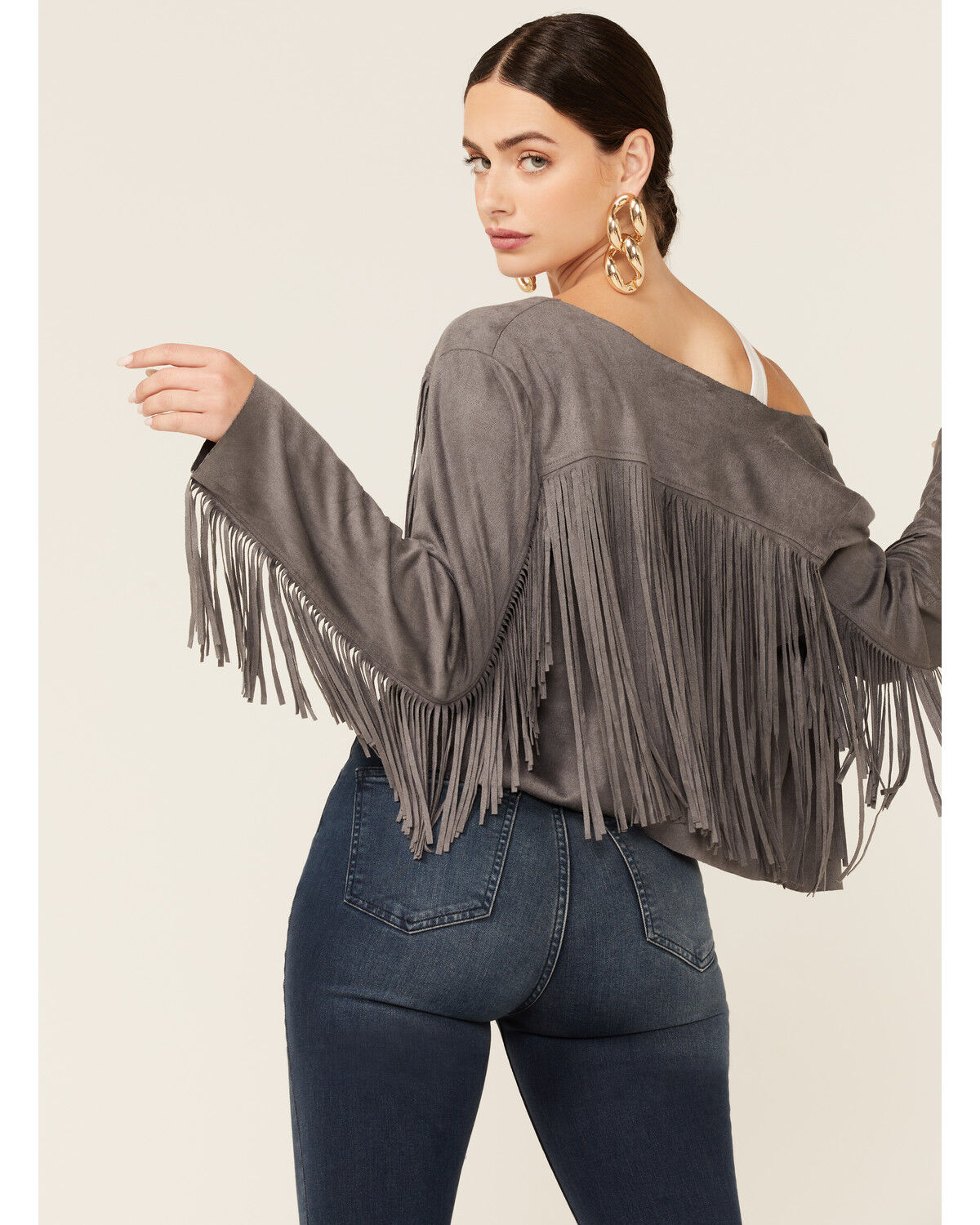Image #2 - Vocal Women's Fringe Suede Jacket, , hi-res