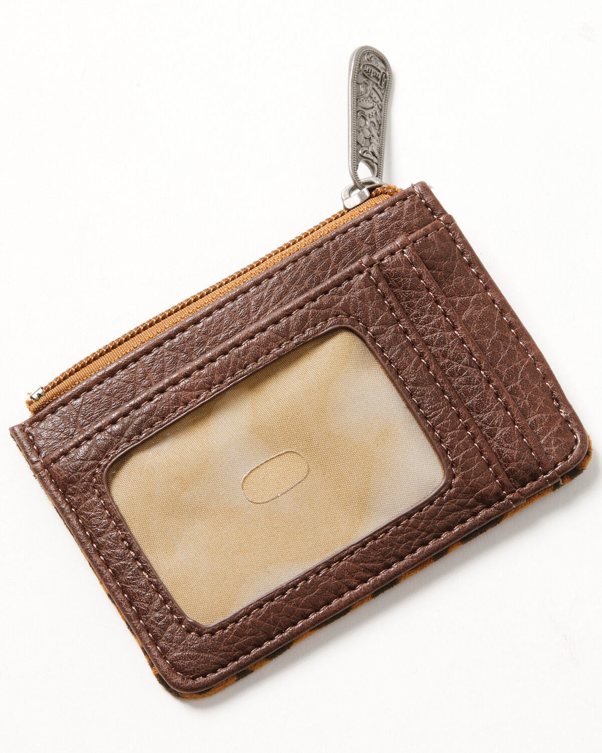 Image #2 - Justin Women's Leopard Print Mini Card Wallet, Brown, hi-res