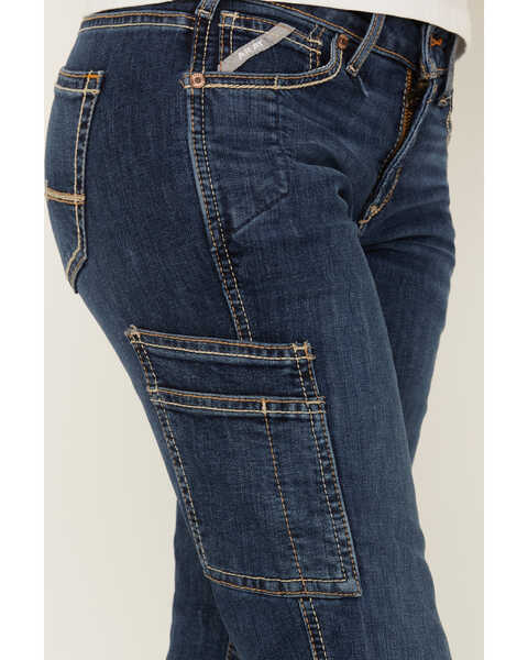 Image #2 - Ariat Women's Rebar Pilar Medium Wash Flex Riveter Bootcut Work Jeans , Blue, hi-res