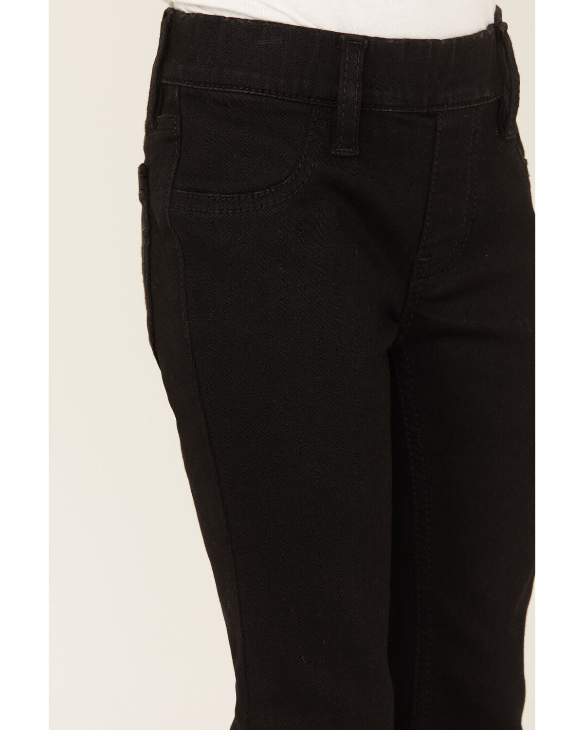 Image #2 - Shyanne Girls' Pull-On Super Stretch Denim Flare Jeans, Black, hi-res