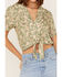 Image #3 - Sadie & Sage Women's Watchin Dreamin Tie Front Short Sleeve Shirt, Olive, hi-res