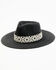 Image #1 - Nikki Beach Women's Ashlyn Australian Straw Western Fashion Hat, Black, hi-res