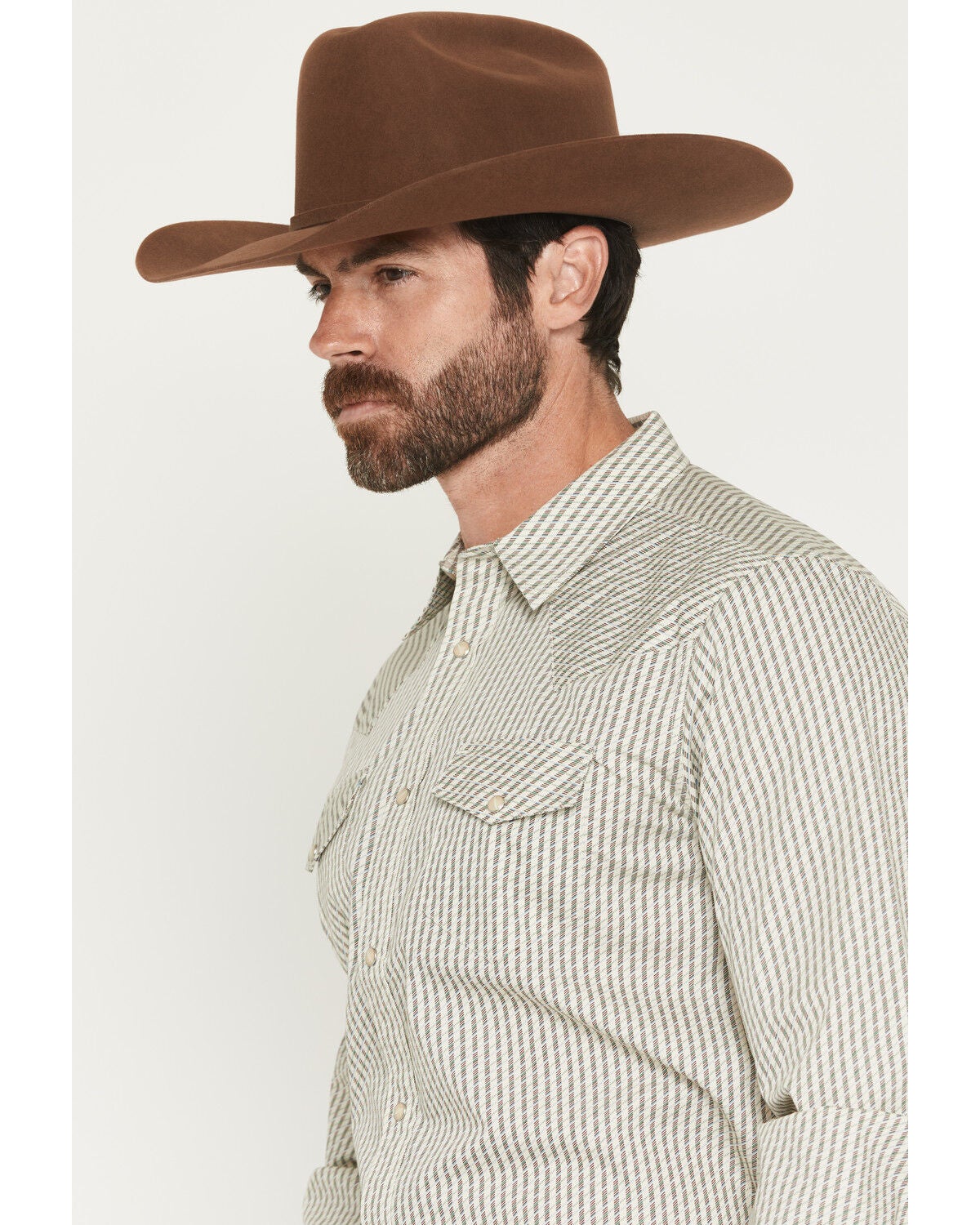 Image #2 - Gibson Trading Co Men's Circuit Striped Print Long Sleeve Snap Western Shirt - Big, Cream, hi-res