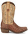 Image #2 - Nocona Women's Hierra Ostrich Print Western Boots - Square Toe, Tan, hi-res