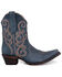 Image #2 - Circle G Women's Distressed Embroidered Triad Ankle Boots - Snip Toe, Blue, hi-res