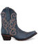 Image #2 - Circle G Women's Distressed Embroidered Triad Ankle Boots - Snip Toe , Blue, hi-res