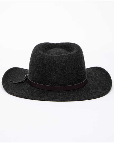 Dorfman Crush Yukon Felt Hat, Charcoal, hi-res