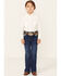 Image #1 - Ranch Dress'n Girls' Medium Wash Southwestern Pocket Stretch Regular Bootcut Jeans , Blue, hi-res