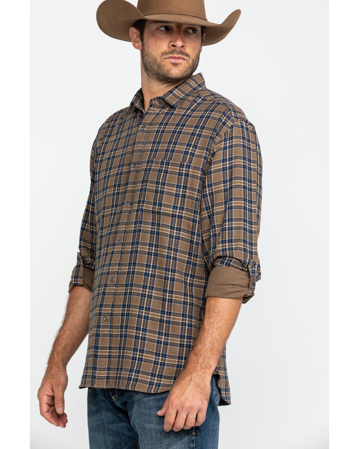 Image #3 - Pendleton Men's Tan Fairbanks Plaid Button Long Sleeve Western Shirt, Tan, hi-res
