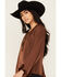 Image #3 - Shyanne Women's Washed Satin Tunic Blouse , Medium Brown, hi-res