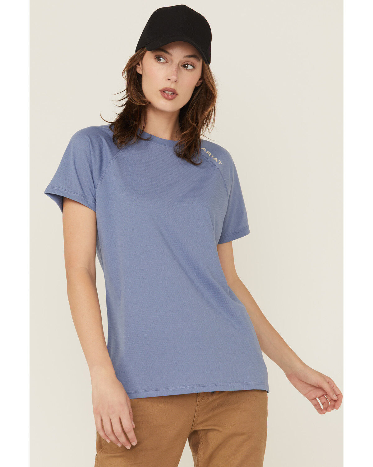 Image #1 - Ariat Women's Rebar Heat Fighter Essential Short Sleeve Work Tee, Blue, hi-res
