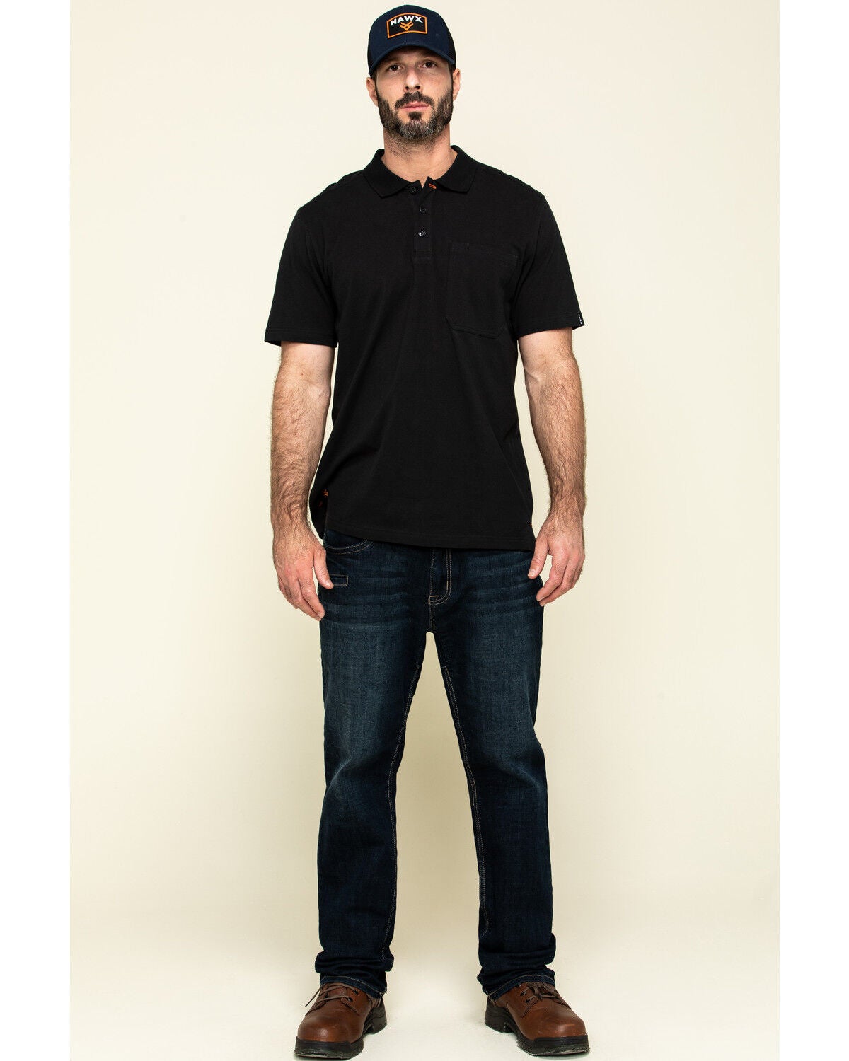 Image #6 - Hawx Men's Miller Pique Short Sleeve Work Polo Shirt, Black, hi-res