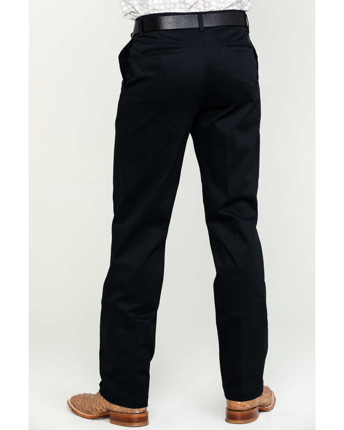 Image #2 - Wrangler Men's Casual Flat Front Western Pants, Black, hi-res