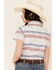 Rough Stock by Panhandle Women's Multi Stripe Short Sleeve Button Down Western Core Shirt , Red/white/blue, hi-res