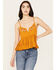Image #1 - Patrons of Peace Women's Embroidered Bonita Tank Top, Mustard, hi-res
