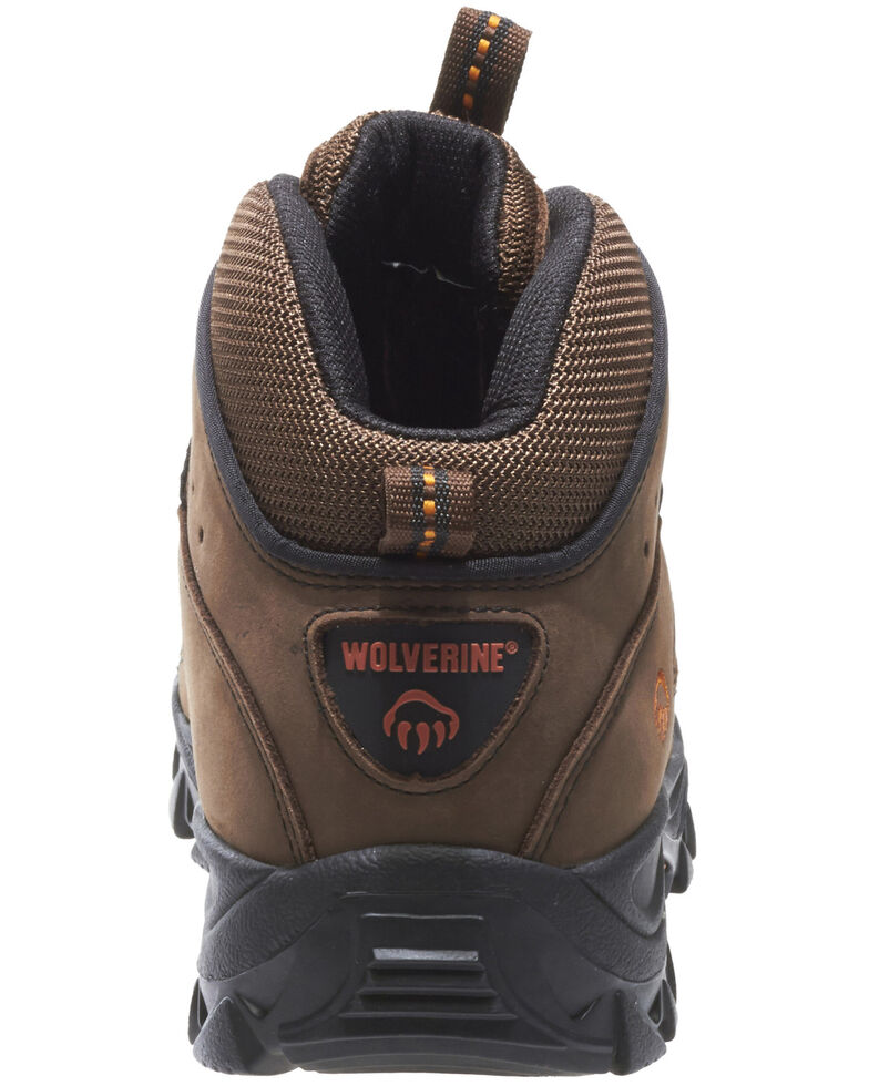 Wolverine 6" Lace-Up Hudson Hiker Boots - Steel Toe, Dark Brown, hi-res