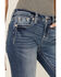 Image #4 - Miss Me Women's Dark Wash Mid Rise Paisley Pocket Bootcut Stretch Denim Jeans, Dark Wash, hi-res