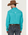 Image #4 - RANK 45® Men's Roughie Tech Long Sleeve Pearl Snap Western Shirt, Turquoise, hi-res