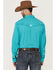 Image #4 - RANK 45® Men's Roughie Tech Long Sleeve Pearl Snap Western Shirt , Turquoise, hi-res