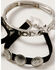 Shyanne Women's Wild Soul Concho Leather & Beaded Bracelet Set, Silver, hi-res