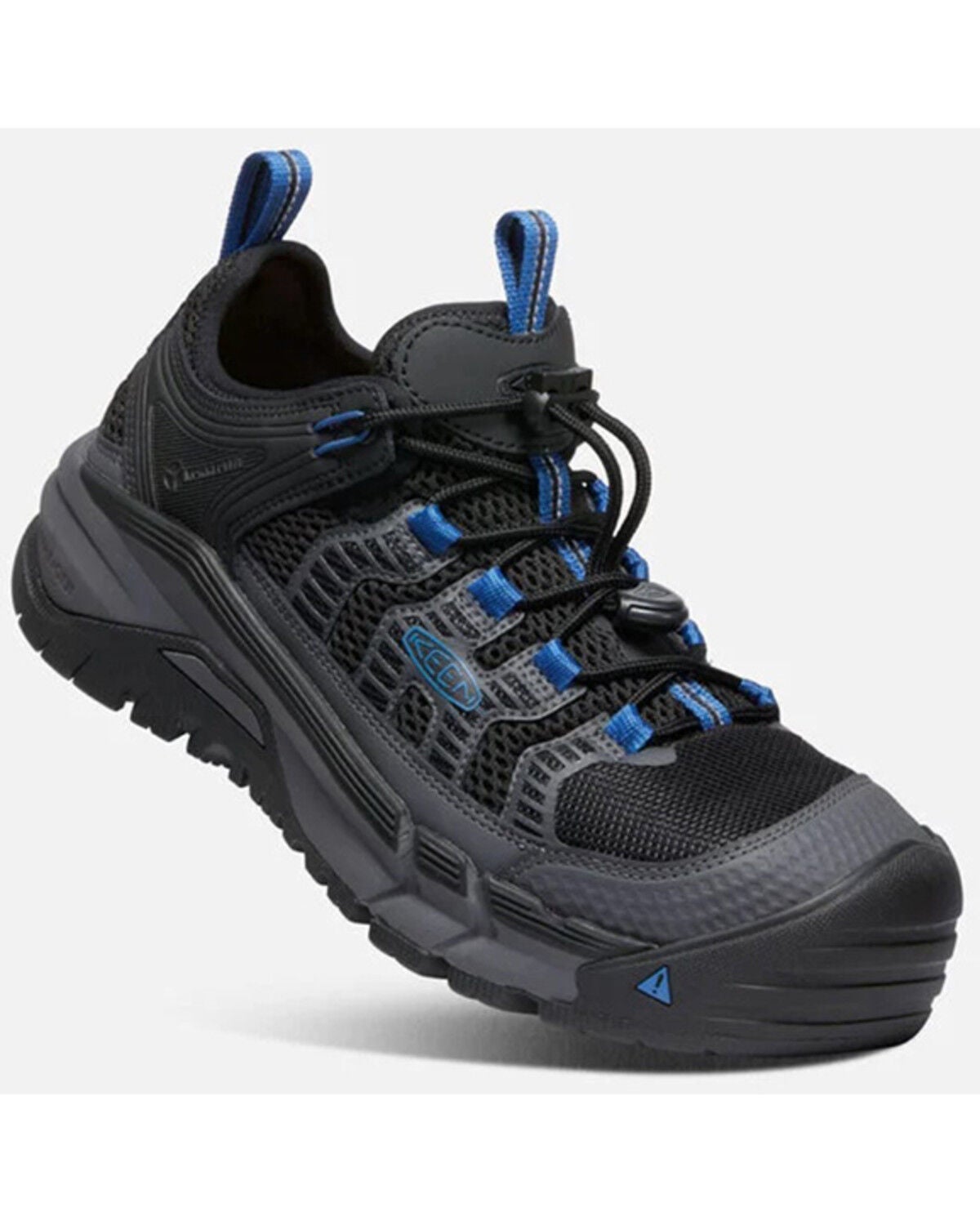 Keen Men's Birmingham Lace-Up Waterproof Work Sneaker - Carbon Fiber Toe, Blue, hi-res
