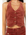 Image #3 - Rolla's Women's Corduroy Halter Vest, Brick Red, hi-res