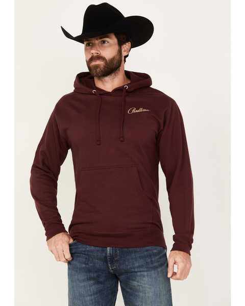Pendleton Men's Boot Barn Exclusive Trapper Peak Bison Logo Hooded Sweatshirt, Maroon, hi-res