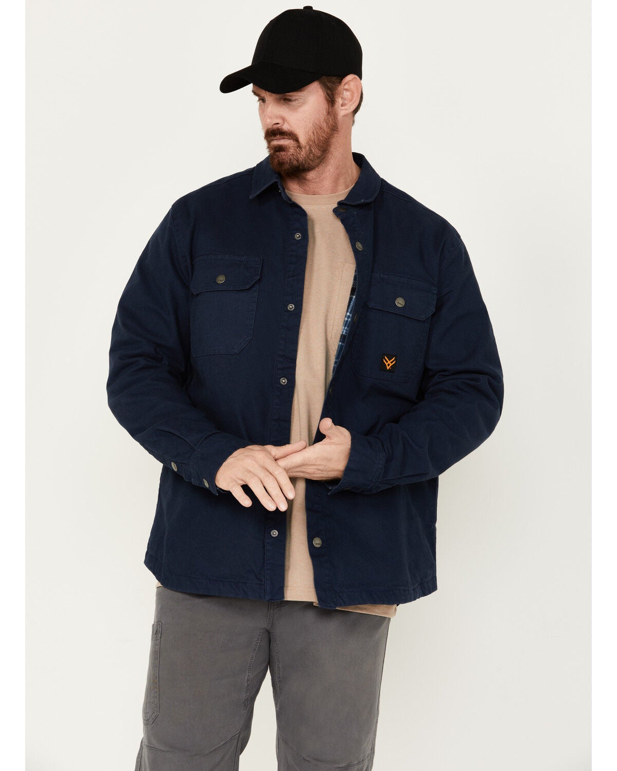 Hawx Men's Weathered Canvas Fleece Lined Jacket, Navy, hi-res