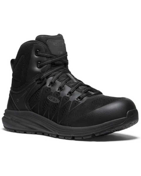 Keen Men's Vista Energy 6" Mid Work Boots - Carbon Toe, Black, hi-res
