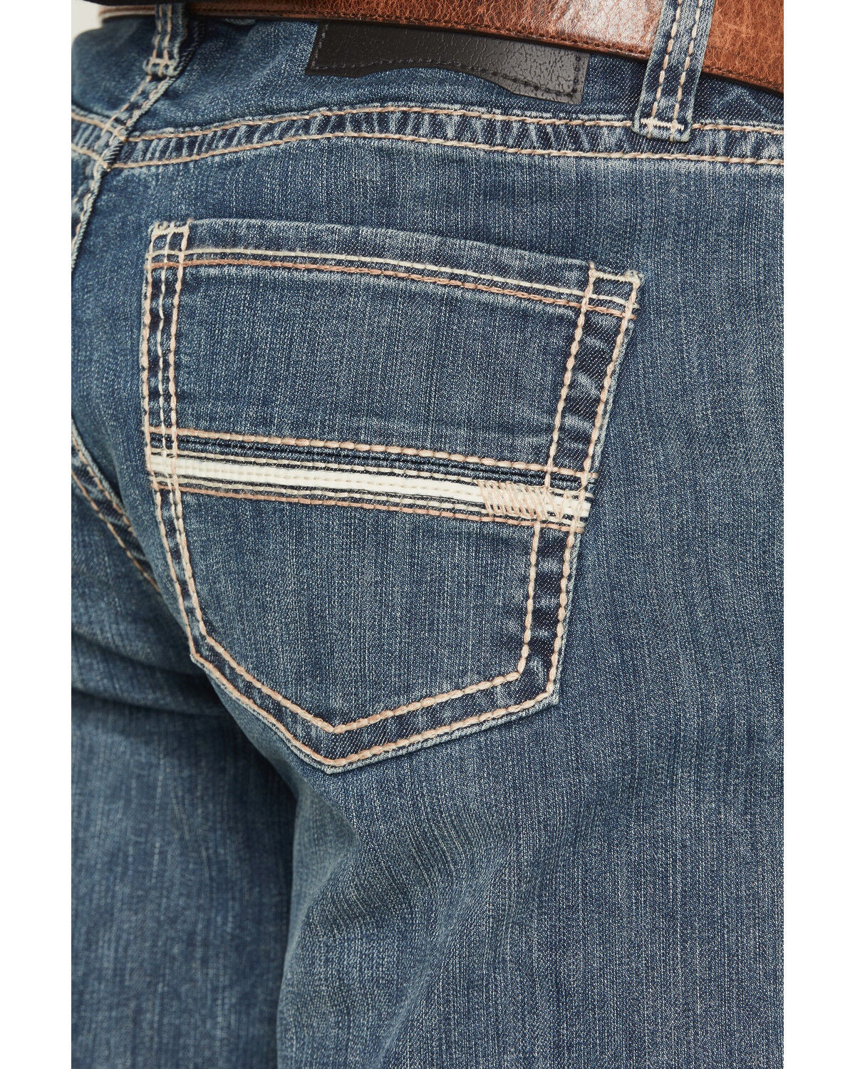 Image #4 - Rock & Roll Denim Men's Medium Wash Cannon Loose Fit Bootcut Reflex Stretch Denim Jeans, Medium Wash, hi-res