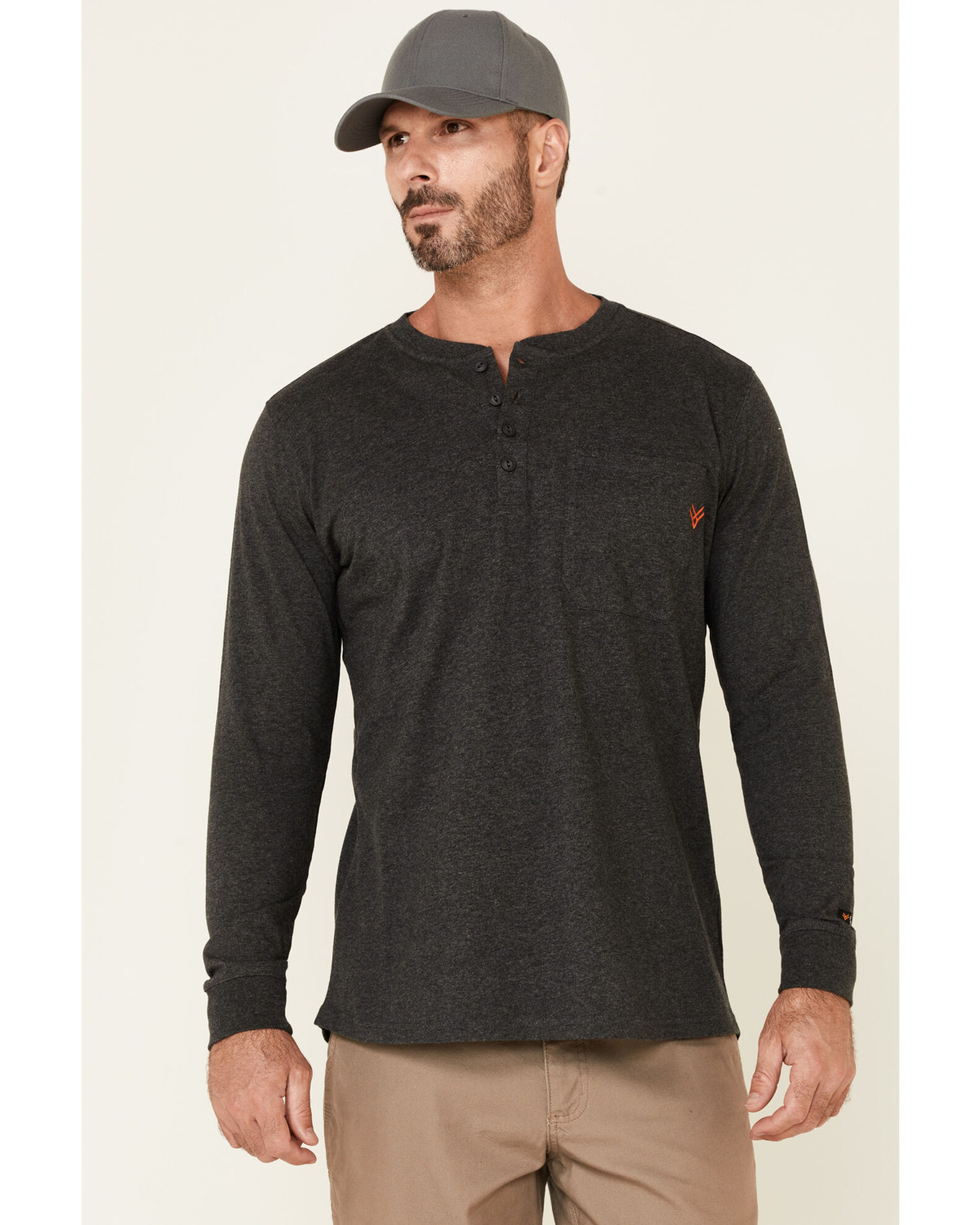 Hawx Men's Pocket Henley Original Long Sleeve Work T-Shirt