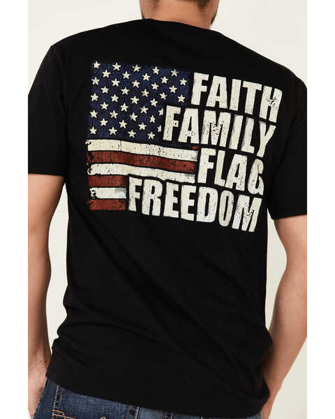 Image #5 - Buck Wear Men's Fundamentals Flag Short Sleeve Graphic T-Shirt , Black, hi-res