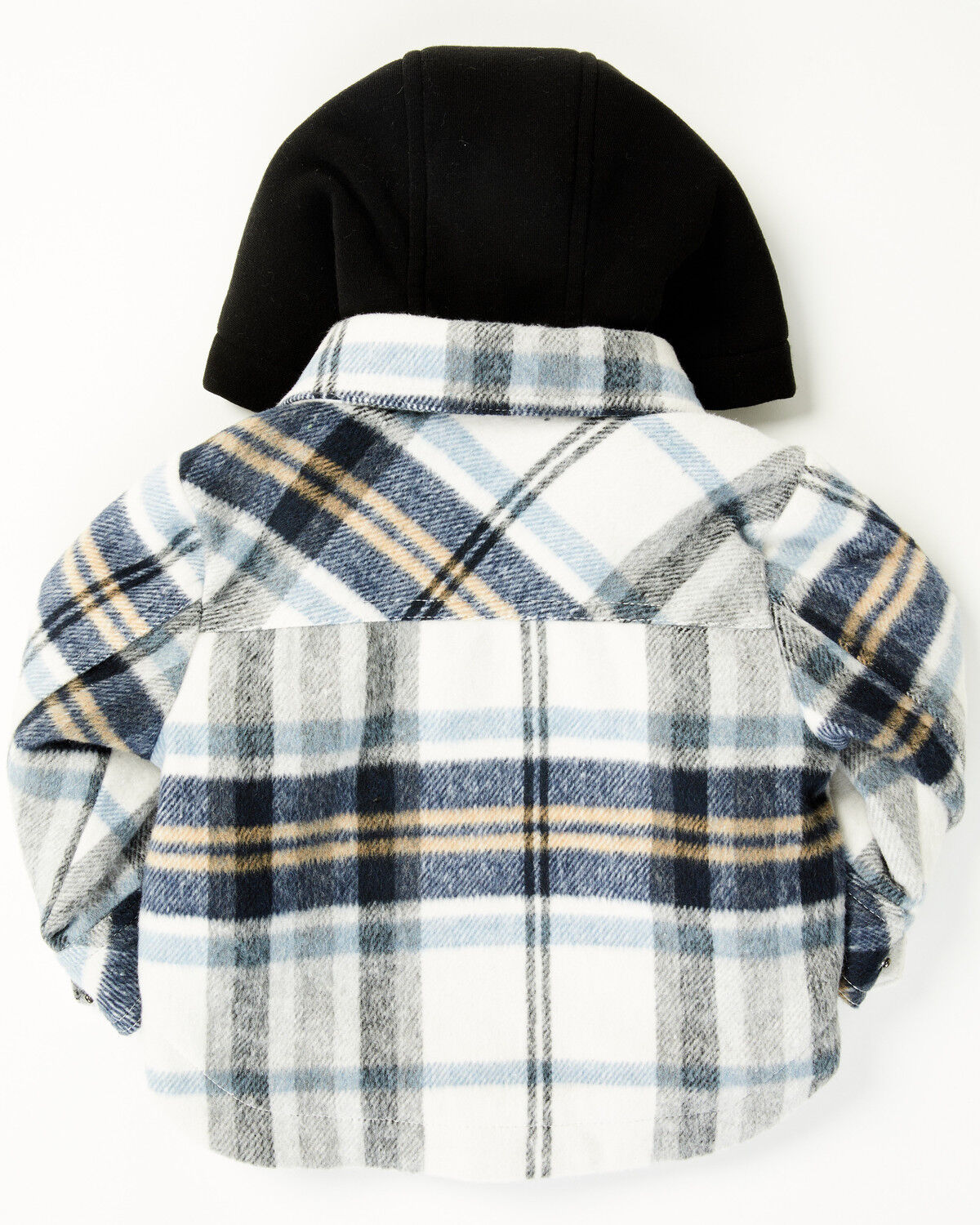Image #3 - Urban Republic Infant Boys' Plaid Print Hooded Shirt Jacket, Navy, hi-res