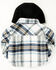 Image #3 - Urban Republic Infant Boys' Plaid Print Hooded Shirt Jacket, Navy, hi-res