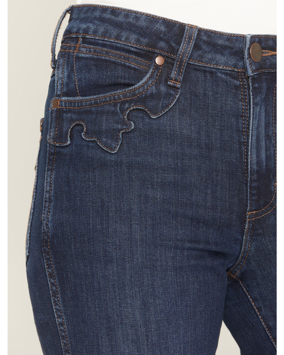 Image #2 - Wrangler Retro Women's Wrenley Dark Wash Bailey High Rise Bootcut Stretch Denim Jeans, Dark Wash, hi-res