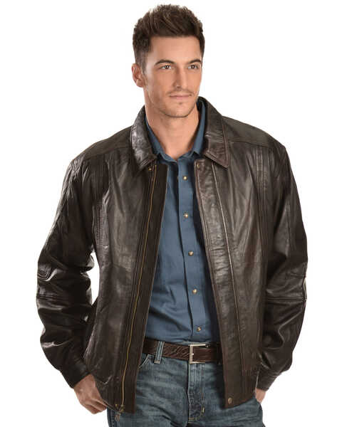 Image #1 - Scully Premium Lambskin Jacket - Tall, Chocolate, hi-res