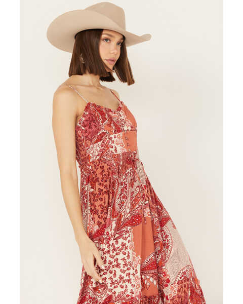 Image #2 - Bila77 Women's Ludlow Print Maxi Dress, Red, hi-res
