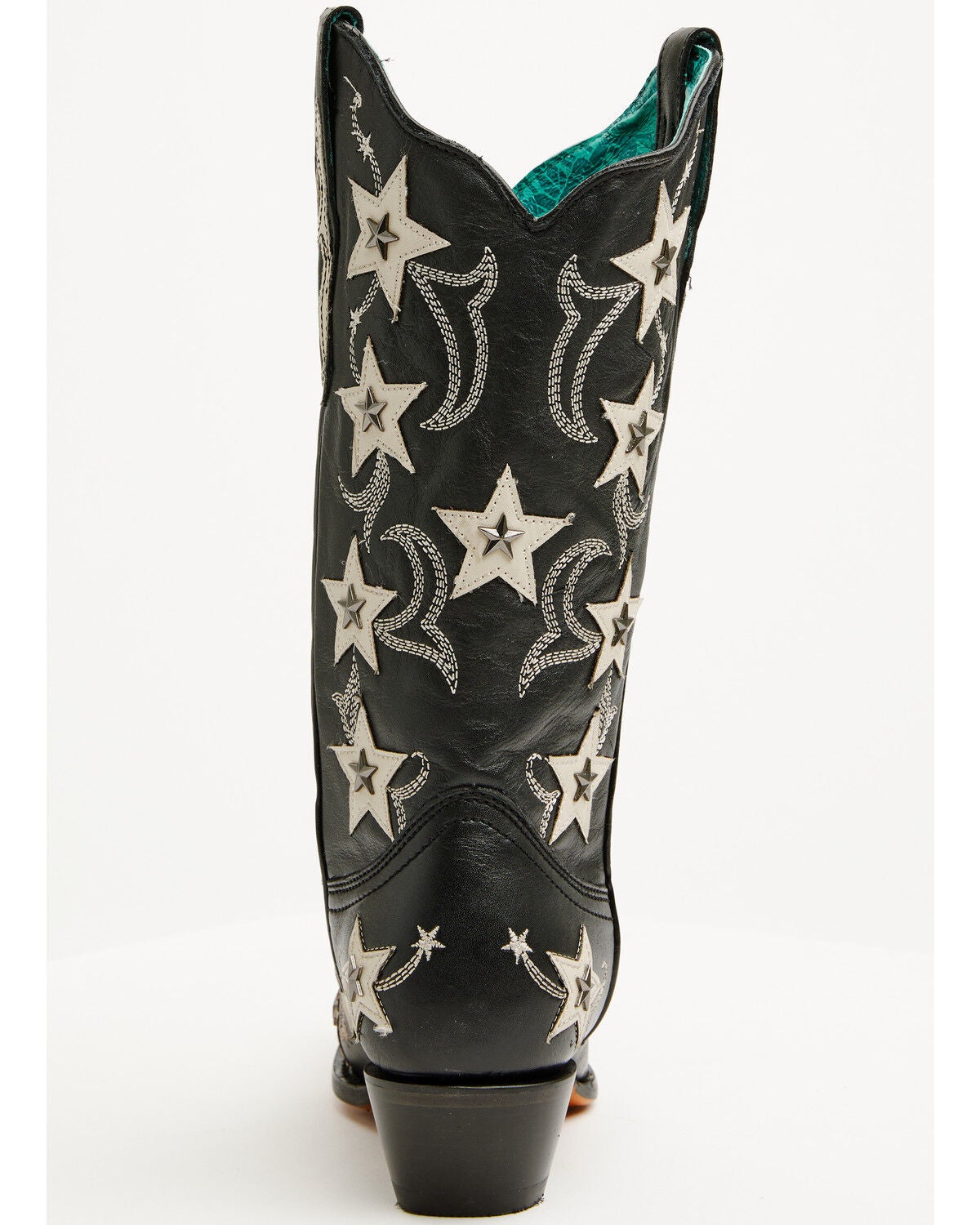 Image #5 - Corral Women's Star Overlay Studded Western Boots - Snip Toe, Black, hi-res