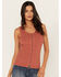Image #2 - Idyllwind Women's Edna Button Front Ribbed Tank, Pecan, hi-res