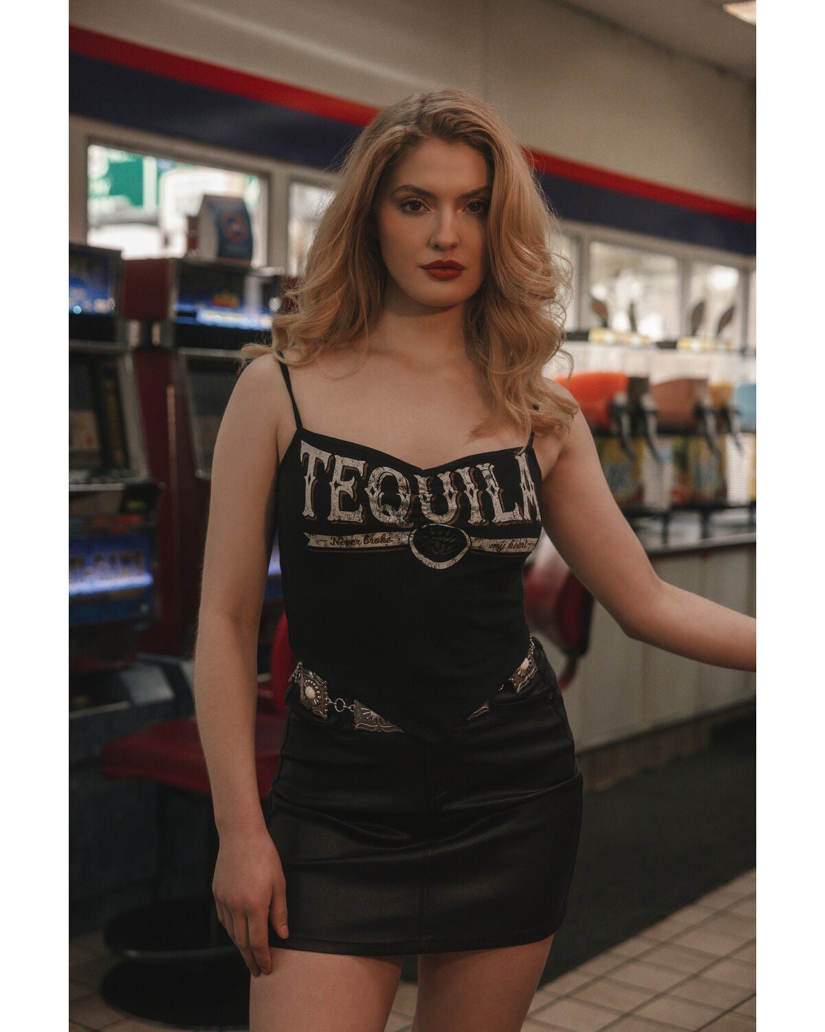 Image #1 - Idyllwind Women's Tequila Cropped Tank Top, Black, hi-res