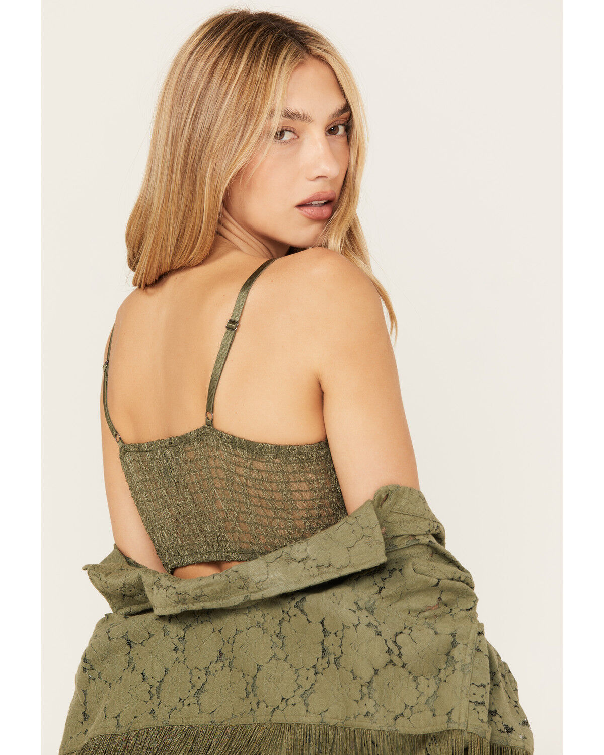 Image #4 - Shyanne Women's Floral Lace Bralette, Olive, hi-res
