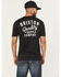 Image #1 - Brixton Men's Hubal Logo Short Sleeve Graphic T-Shirt, Black, hi-res