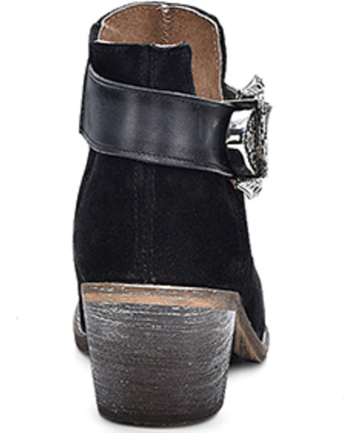 Image #4 - Circle G Women's Buckle Ankle Booties - Round Toe, Black, hi-res