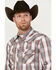 Image #3 - Cowboy Hardware Men's Hombre Plaid Print Long Sleeve Pearl Snap Western Shirt, Grey, hi-res