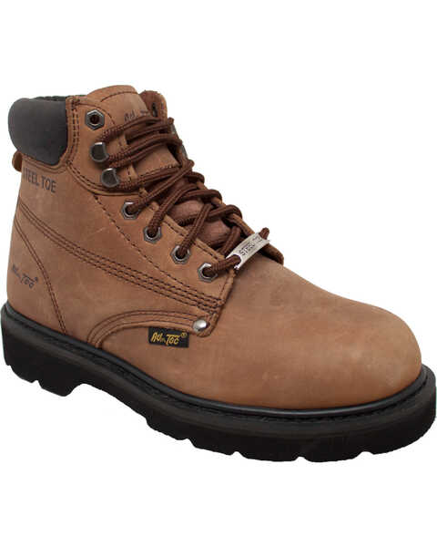 Image #1 - AdTec Men's Full-Grain Oiled Leather 6" Work Boots - Steel Toe, Brown, hi-res