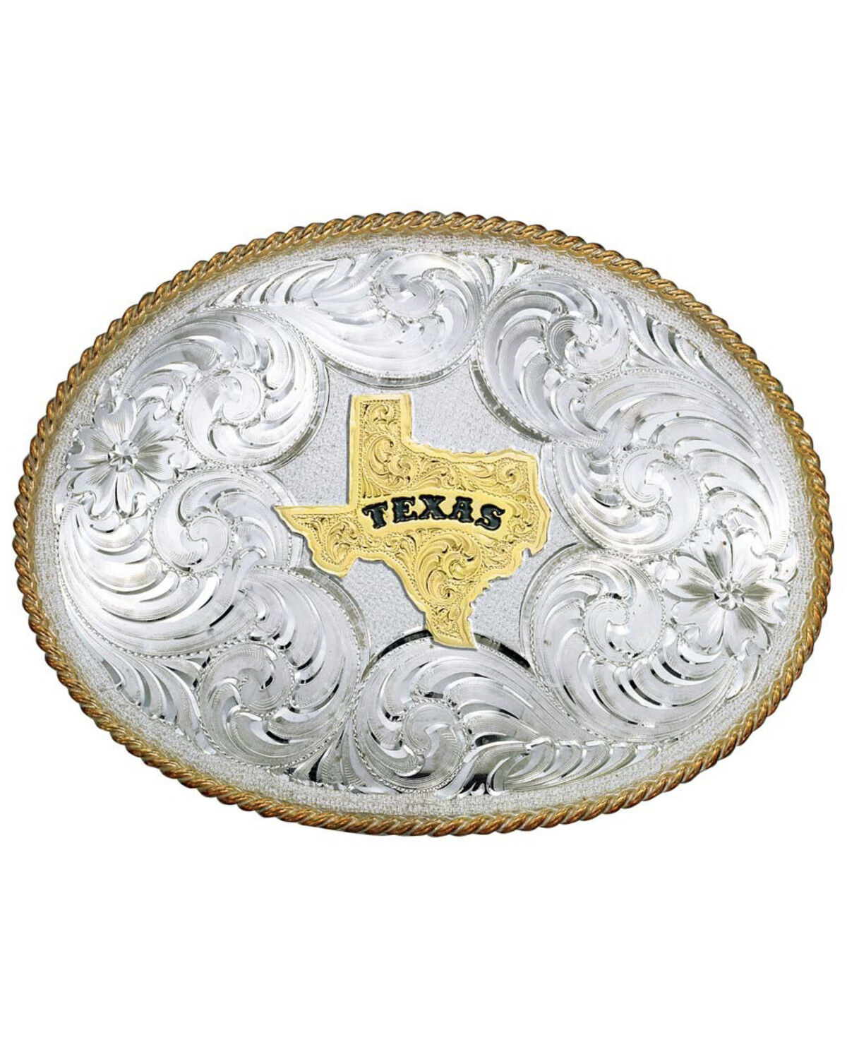 Image #1 - Montana Silversmiths Men's Twisted Rope Texas Belt Buckle, Multi, hi-res