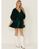 Image #1 - Free People Women's Portia Velvet Mini Dress, Green, hi-res