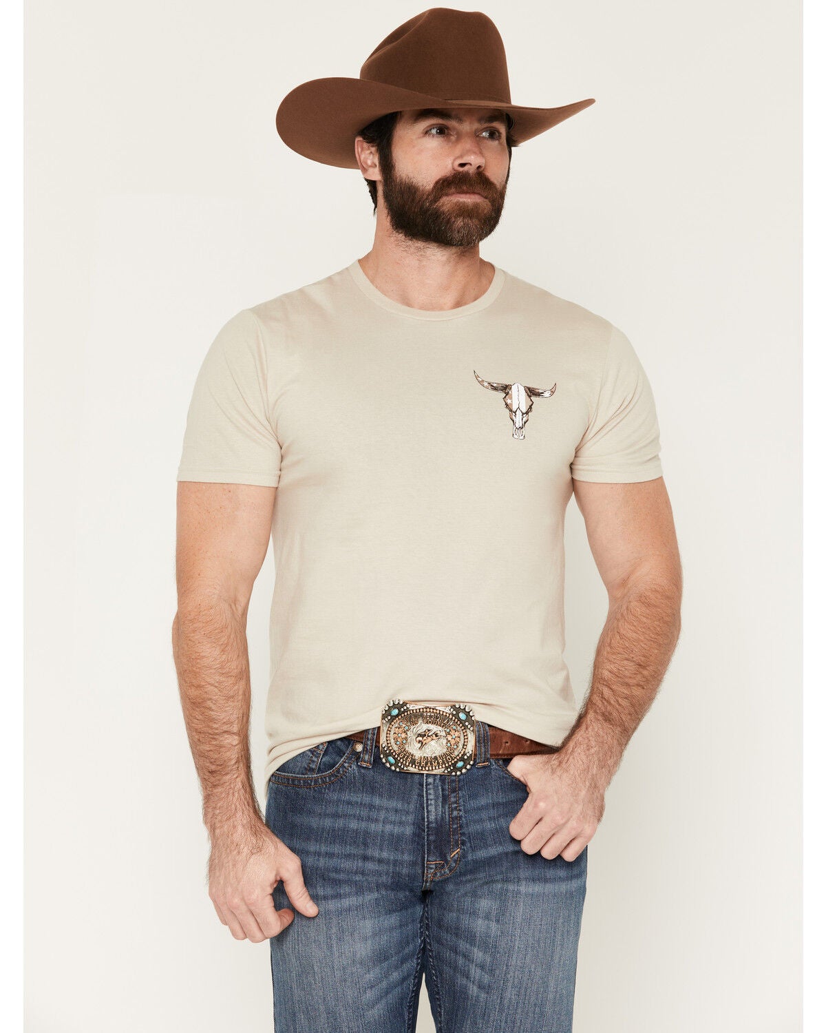 Image #2 - Cowboy Hardware Men's Boot Barn Exclusive Freedom Is Never Free Short Sleeve Graphic T-Shirt, Sand, hi-res