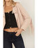 Image #3 - Idyllwind Women's Odessa Faux Suede Fringe Moto Jacket, Pink, hi-res